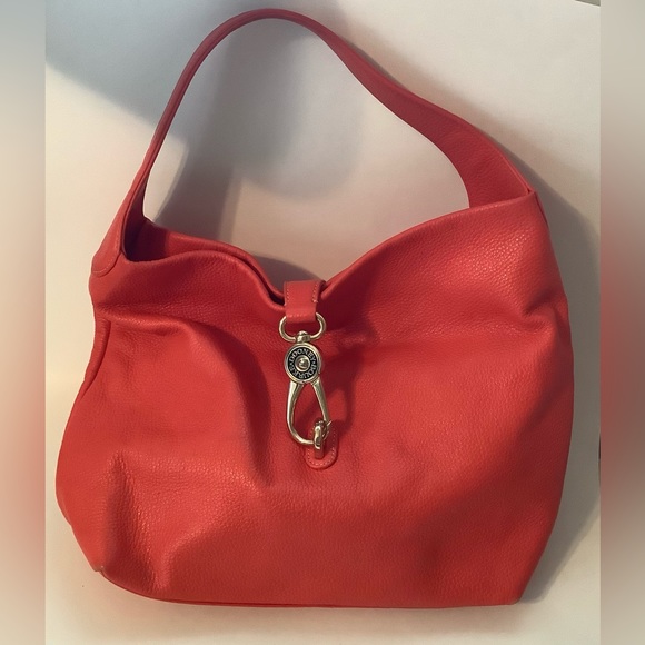 Dooney & Bourke | Bags | Dooney Bourke Orange Pebble Leather Hobo Logo